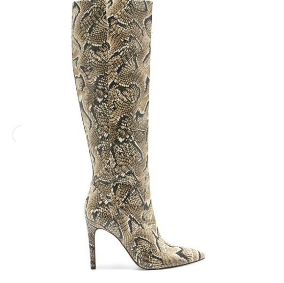 Fierce Vince Camuto Croc Embossed Leather Boots - Picture 3 of 12